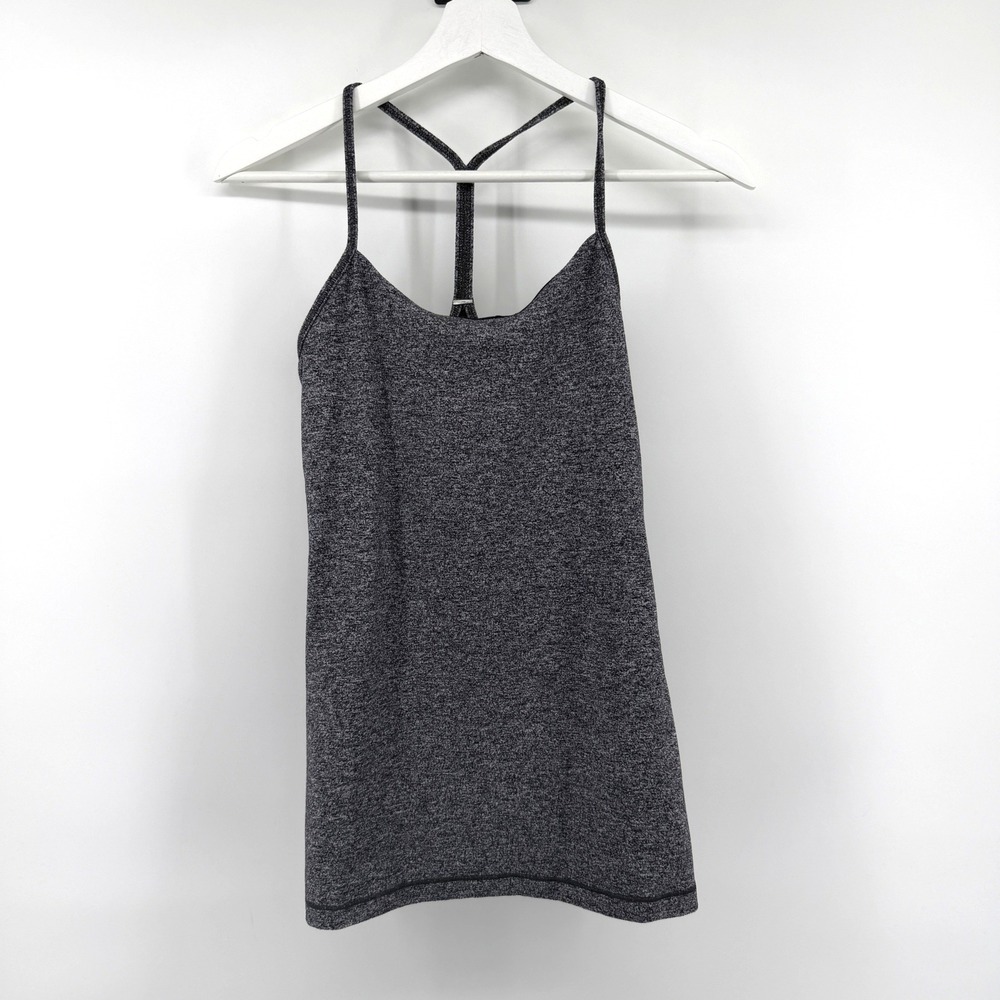 Lululemon Tank Top Power Y T-Back 4‎ Gray Womens Yoga Activewear Workout